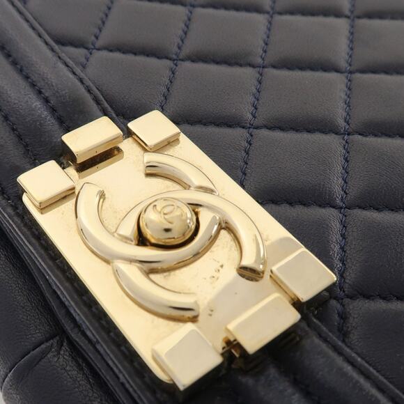 💎✨BEAUTIFUL✨💎Authentic CHANEL CC Boy Chain Shoulder Bag Dark Blue - Picture 10 of 16